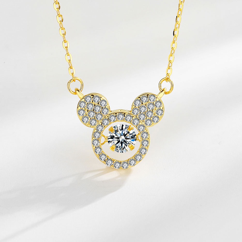 Vòng cổ Mặt Hình Chuột Mickey Đính Đá Dễ Thương Cho Nữ