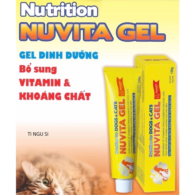 [Mã 44FMCGSALE1 giảm 10% đơn 250K] Gel Dinh Dưỡng Kích Ăn Ngon, Trị Biếng Ăn Cho Chó Mèo NUVITA GEL 120g