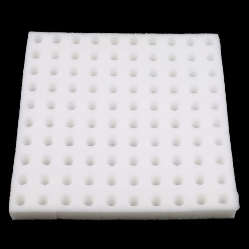 White 100pcs Composed Hydroponic Vegetable Planting Square Seedling Sponge Block