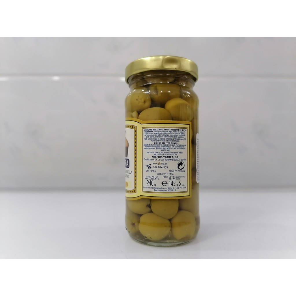 [240g – PHÔ MAI (QUESO)] TRÁI Ô LIU XANH NHỒI [Spain] YBARRA Cheese Stuffed Green Olives (atu-hk)