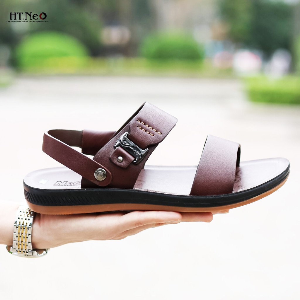 Sandal nam HT.NEO  da bò xịn kiểu dáng siêu đẹp quai hậu , da mềm thoáng chân, quai khâu chắc chắn SD80