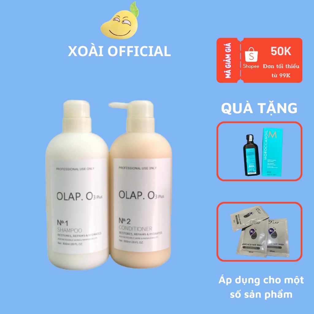 Gội Xả Siêu Phục Hồi Mềm Mượt OLAP .O3 Plus 800ml x 2
