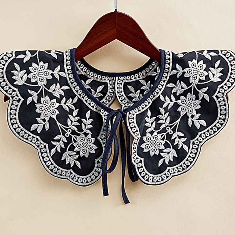 Cổ áo giả họa tiết hoa thêu thanh lịch thời trang phong cách vintage cho nữ
