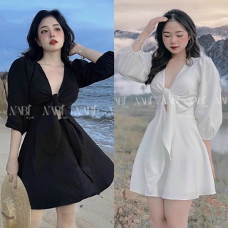 Đầm cột nơ ngực