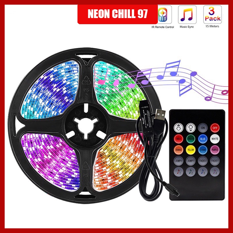 Đèn led RGB nháy theo nhạc | Dây led chạy trang trí phòng siêu chất | Đèn led tiktok