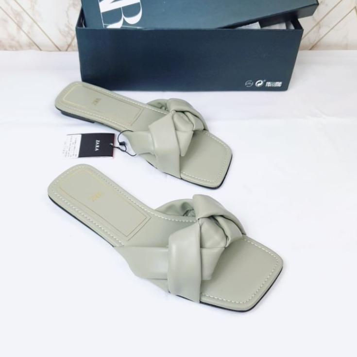 Zara Giày Sandal Đế Bệt Thắt Nút Thời Trang 2278