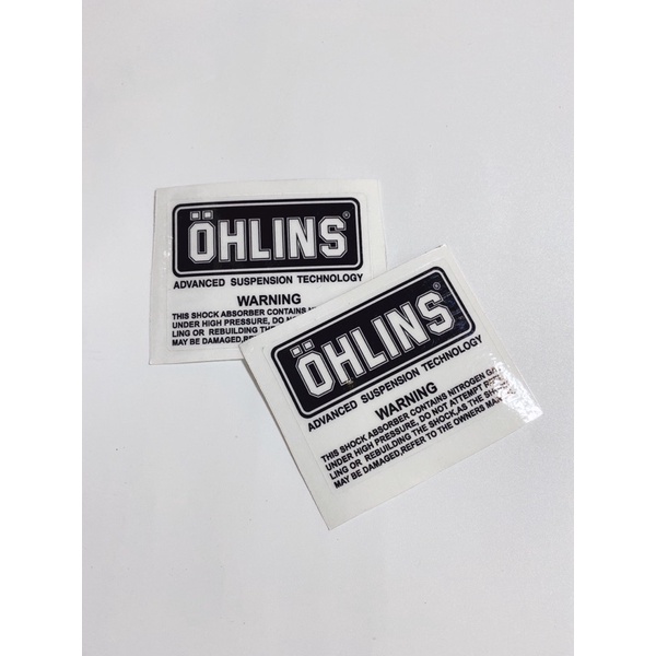 Cặp tem chữ OHLINS trong suốt dán trang trí bình dầu và chân phuộc