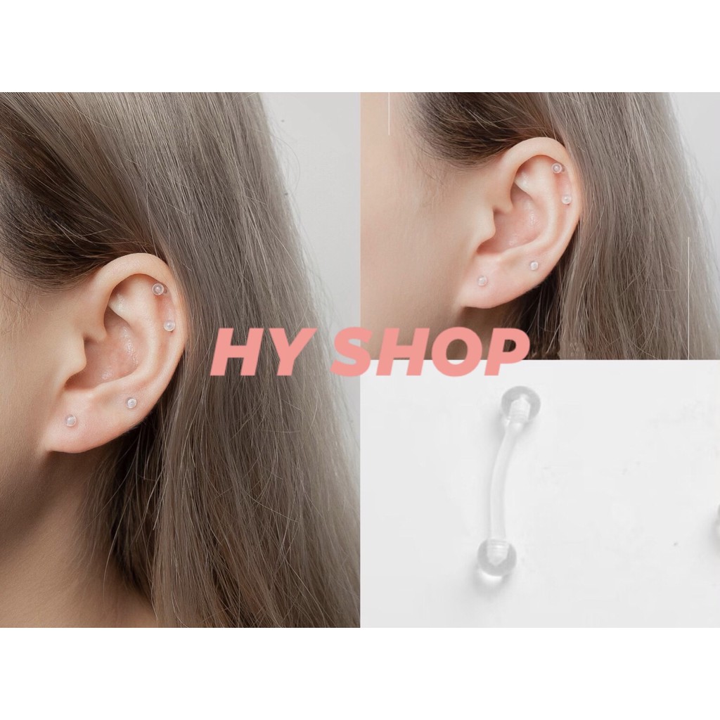Khuyên tai trong suốt bông tai tàng hình cho cả nam và nữ - khuyên tai unisex BTS