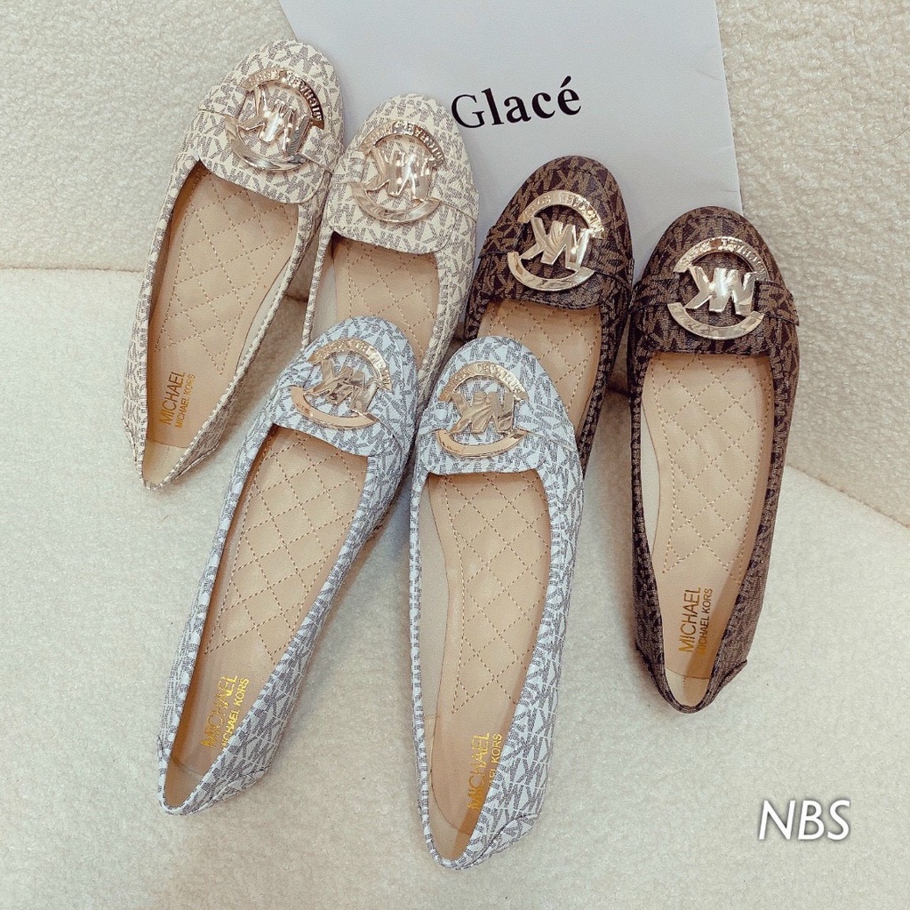 Giày Búp Bê Mũi Tròn Khóa MK Sành Điệu Cao Cấp Siêu Êm