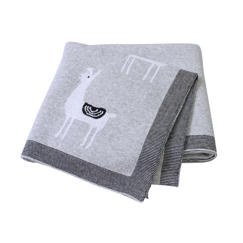 Chăn Dệt Kim Co Giãn In Hình Lạc Đà Alpaca Làm Phụ Kiện Chụp Ảnh Cho Bé Sơ Sinh