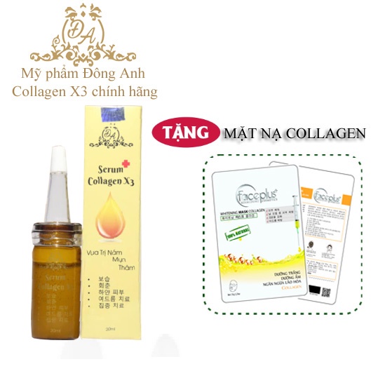 Serum nám Collagen X3 Mỹ phẩm Đông Anh 20ml Chính hãng dành cho da nhạy cảm + Tặng mặt nạ dưỡng da