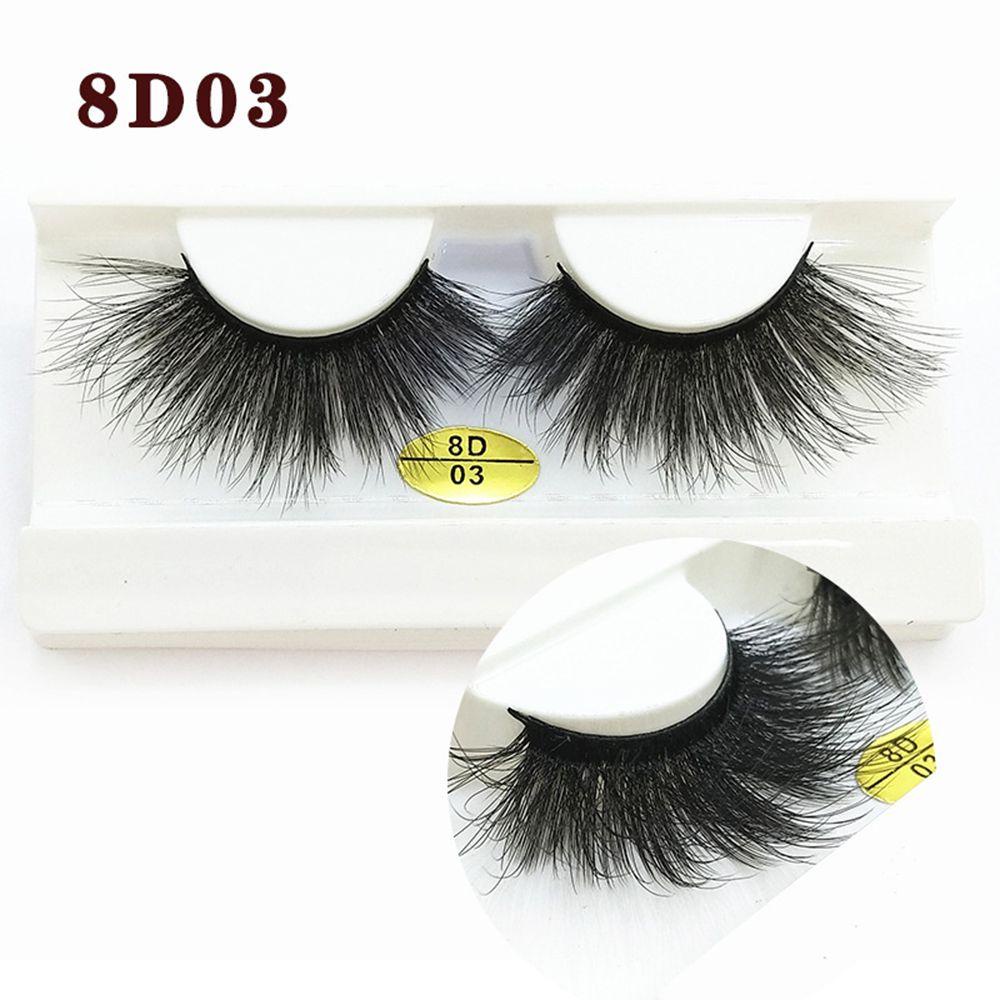 1 Cặp Lông Mi Giả SKONHED Trang Điểm Mắt Làm Đẹp Có Lông Chồn 8D
