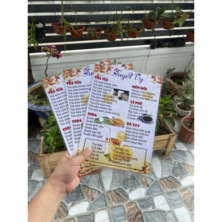 Menu màu cao cấp ép Plastic 150mic