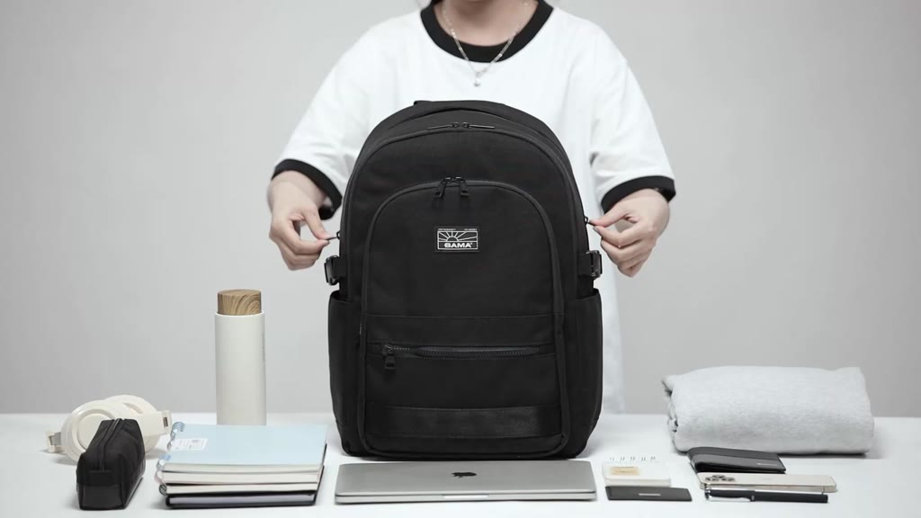 Balo nam nữ đi học đi làm BAMA New Basic NB102 chống nước nhiều ngăn đựng laptop 13 14 15.6 inch | BigBuy360 - bigbuy360.vn