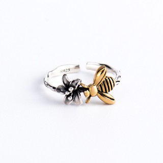 Nhẫn Nữ Bạc 925 Handmade Họa Tiết Ong Độc Lạ (Free Size)