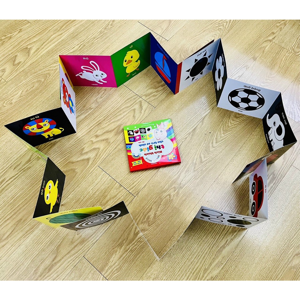 Flash Card Zic Zắc Kích Thích Thị Giác Cho Trẻ Sơ Sinh - Song ngữ Anh - Việt