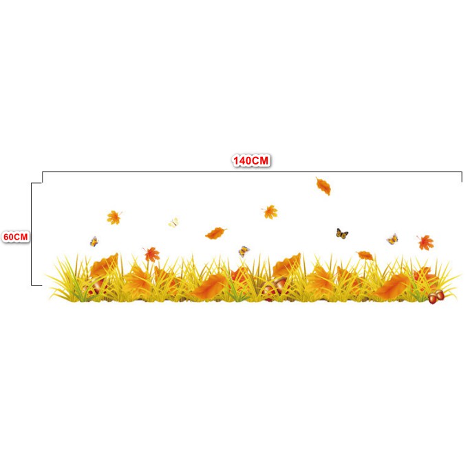Decal trang trí chân tường Lá Vàng Uá