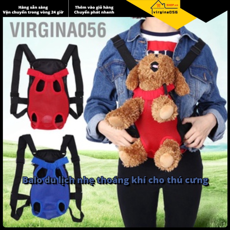 Có thể bán buôn 8 loại Cún cưng bền đẹp thời trang Năm lỗ Ba lô trước ngực Tote Túi lưới người vận chuyển Virgina056 Hàng giao ngay