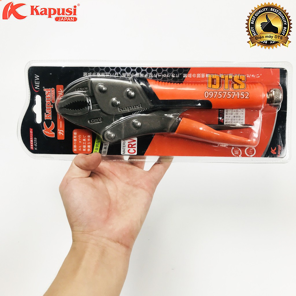 Kìm chết thép CR-V Kapusi JAPAN bọc nhựa PVC cao cấp 10 inch/ 250mm