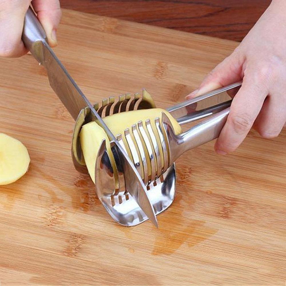 AUGUSTINA Dụng Cụ Cắt Cà Chua / Chanh Cầm Tay Bằng Hợp Kim Nhôm Siêu Bền Tiện Dụng Cho Nhà Bếp