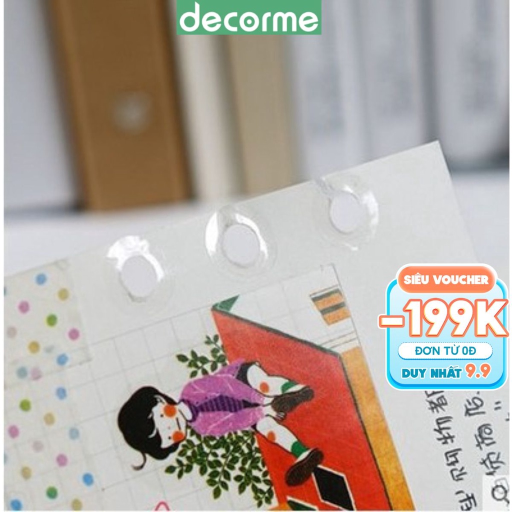 Set 4 sticker lỗ trong gia cố refill sổ còng 105 miếng phụ kiện trang trí decorme