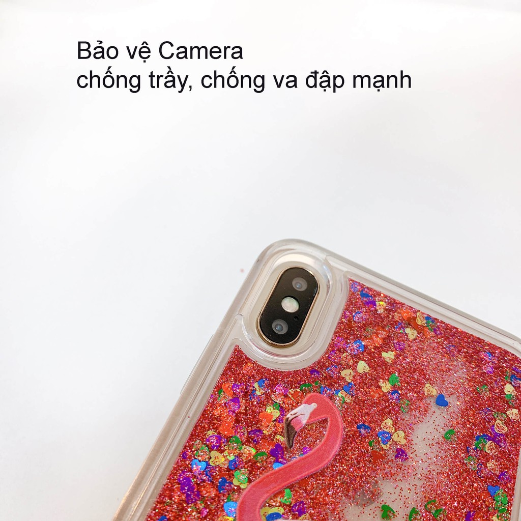 Ốp lưng Kim tuyến Nhũ chảy Hạc Đỏ - Iphone Oppo Samsung Huawei