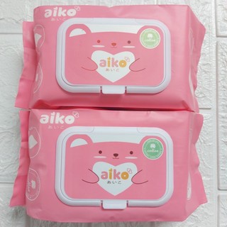 Khăn Ướt cho Bé Aiko 100 Tờ Không Mùi - Bao bì màu Hồng - Việt Nam
