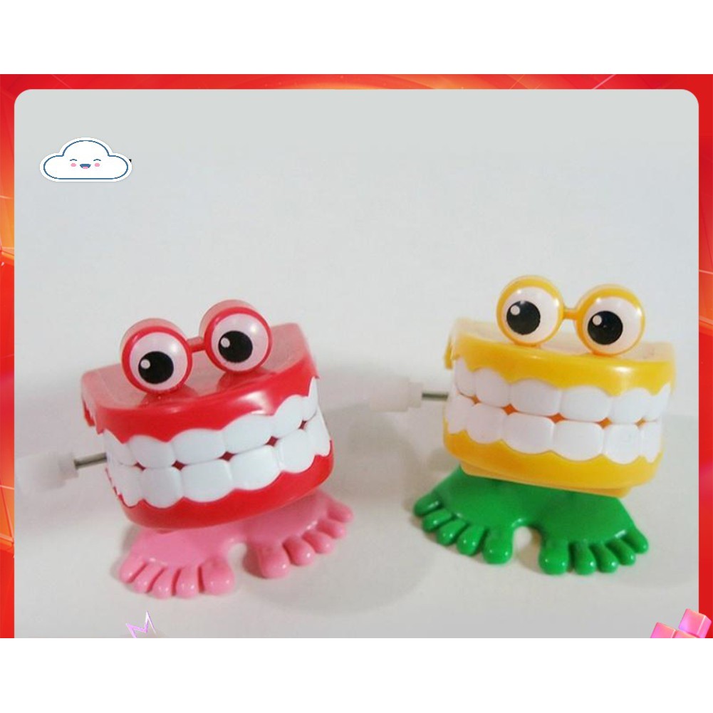 Đồ Chơi Dây Cót Hình Hàm Răng Độc Đáo Ngộ Nghĩnh Size 4,5cm x 4cm x 3,5cm