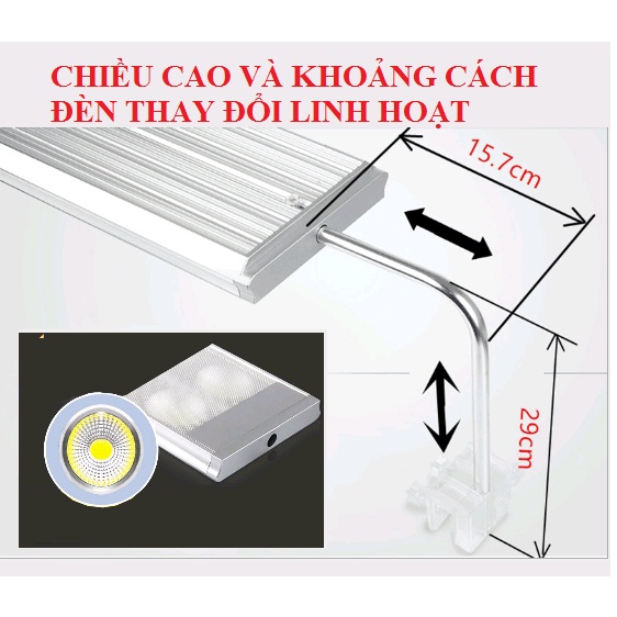 Đèn led XIMA 15W kẹp thành bể - chuyên cho bể thủy sinh - hồ bán cạn - phụ kiện cá cảnh - shopleo