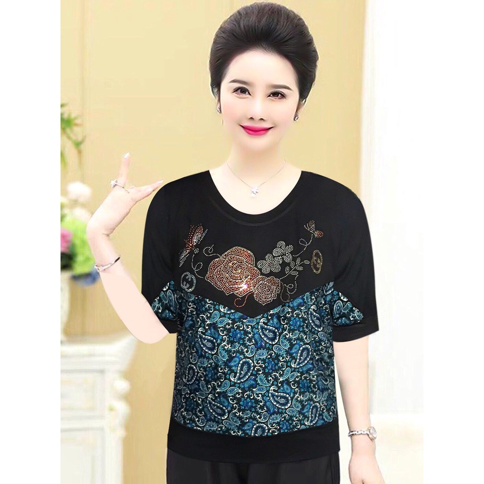 Áo Thời Trang Trung Niên Quảng Châu Siêu Đẹp Size To,Áo trung niên tặng mẹ, áo trung niên tặng bà