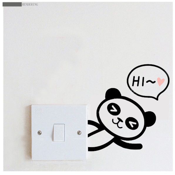 Decal dán tường 6 hình dán công tắc ngộ nghĩnh dễ thương - MSP DKN026