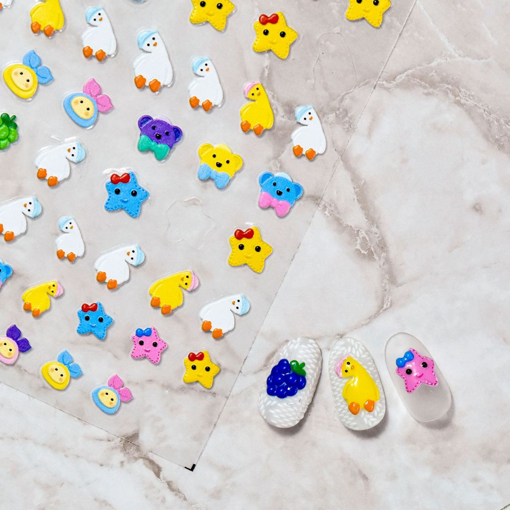 [Hàng mới về] Miếng dán trang trí móng tay hình hoạt hình 5d diy