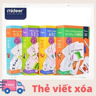 Thẻ viết xóa được Mideer 4 bộ Chữ cái Số Từ vựng Toán học