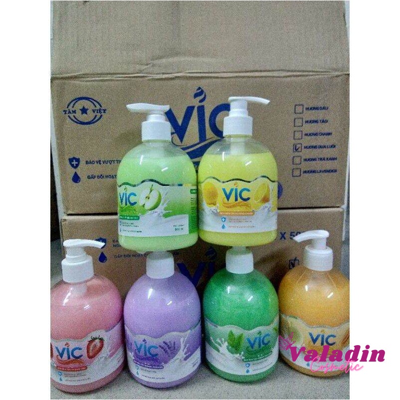 Chai sữa rửa tay VIC Hương Táo/Dâu/Dưa Lưới/Chanh 500ml |Nước rửa tay