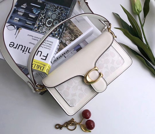 🆘RẺ NHẤT SHOPEE🆘 TÚI COACH TABBY CANVAS TRẮNG