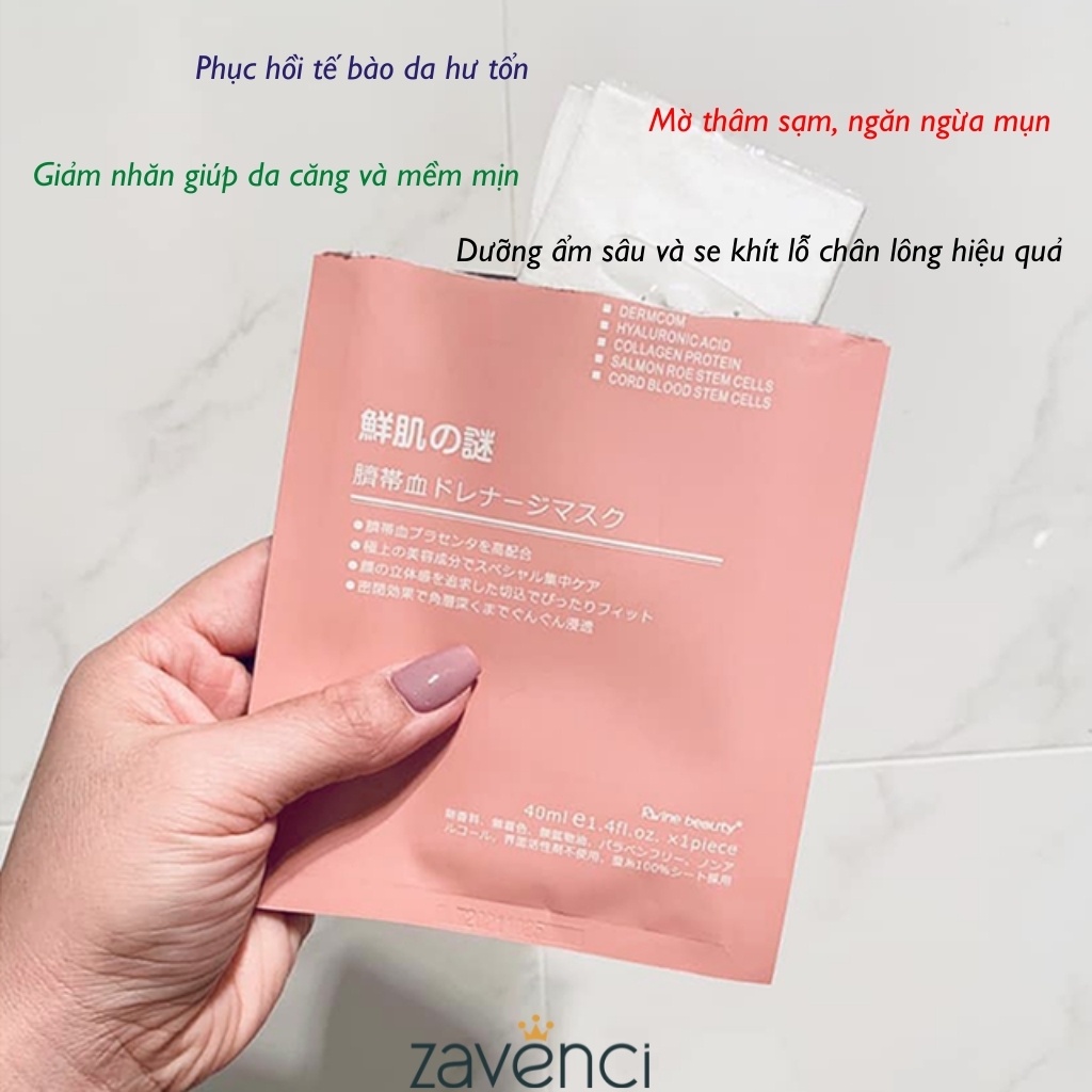 Mặt nạ giấy RWINE BEAUTY Stem Cell Placenta Mask dưỡng da phục hồi  - ZAVENCI Official