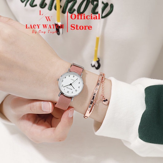 Đồng hồ nữ LaCy Watch đồng hồ đeo tay dây vải mặt tròn cọc số Arabic trẻ trung DHDG0008 | BigBuy360 - bigbuy360.vn