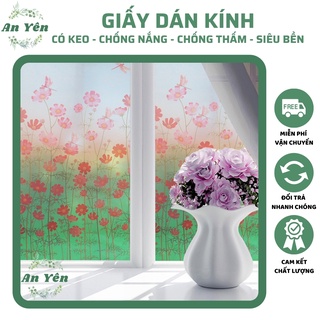 GIẤY DÁN KÍNH CHÂN HOA ĐỎ khổ 90,DÁN KÍNH MỜ CHỐNG NẮNG CHỐNG NƯỚC