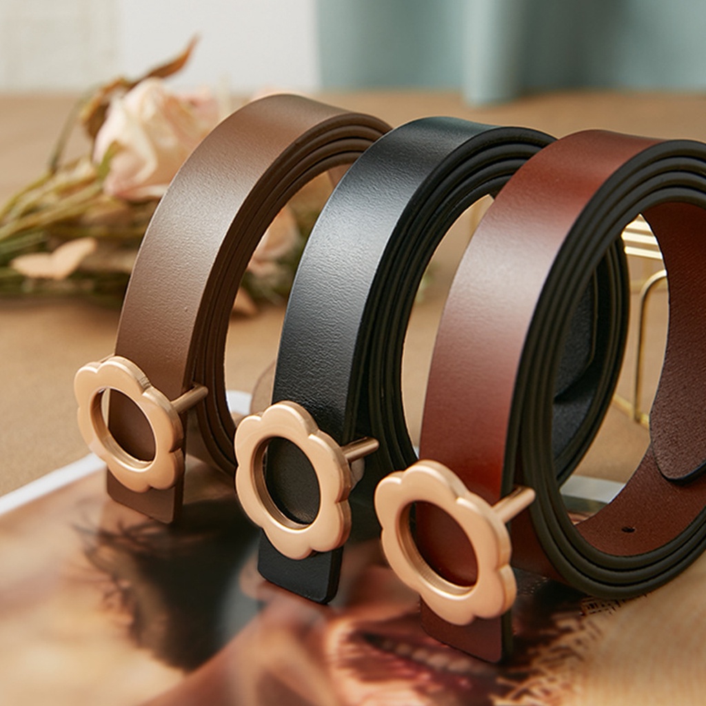 SmileFairyCC【COD &amp; Hàng Có Sẵn】Tik Tok Dây Thắt Lưng Quần Jean Họa Tiết Hoa Sóng Phong Cách Hàn Quốc Thời Trang Thường Ngày Cho