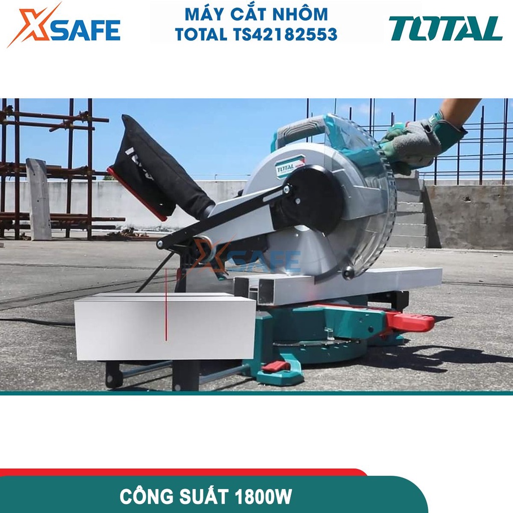 Máy cắt nhôm TOTAL TS42182553 công suất 1800W, tốc độ không tải 4500rpm, kích thước lưỡi 254x30mm kèm nhiều phụ kiện