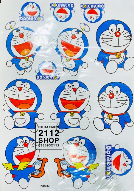 tem xe, tem dán, Sticker decal dán xe dán tường DORAEMON 60cm x 40cm