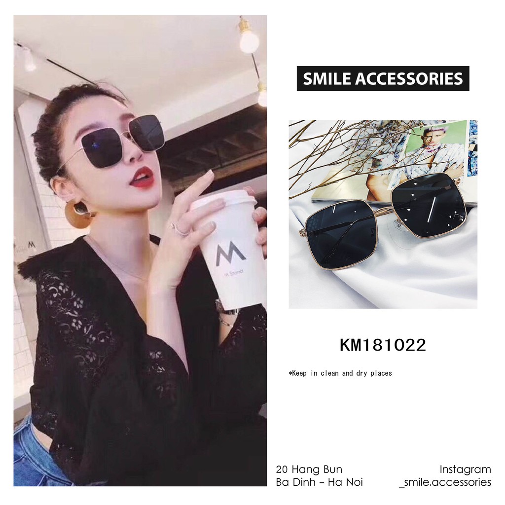 SMILE - Kính mắt vuông gọng kim loại cao cấp - P966