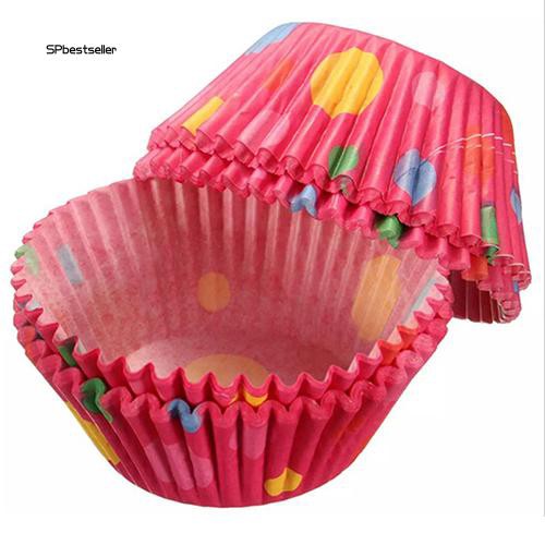 Set 100 cốc giấy làm bánh cupcake mini nhiều màu sắc