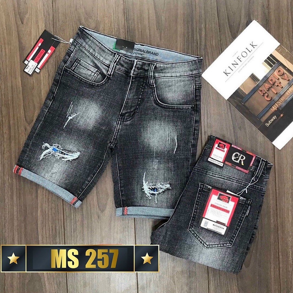 Quần short jean nam họa tiết cao cấp-chất liệu denim co giãn tốt( Hàng chuẩn QC ) Lady-Hn Store88 i7