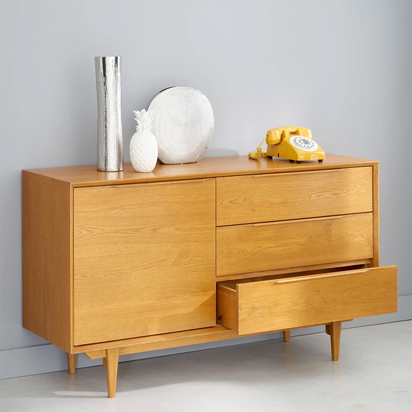 Tủ trữ đồ nhỏ IBIE Portobello gỗ sồi màu tự nhiên