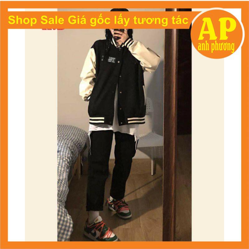 [RẺ VÔ ĐỊCH+FREESHIP]Áo bomber tay trắng Ifelli😍Chất gió mềm😍hàng 1 lớp cổ, tay áo và gấu áo có bo dệt xịn😍freesize 50kg