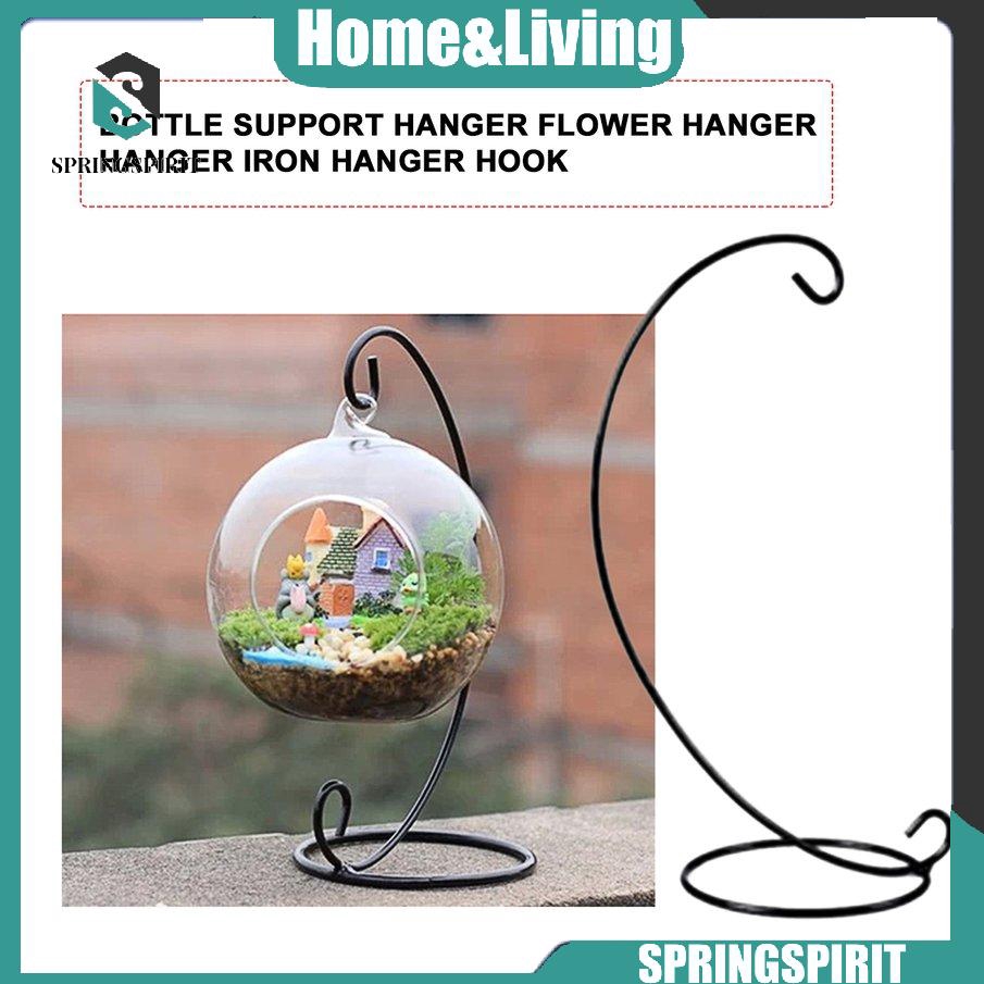 Giá sắt treo chậu cây bằng thủy tinh trong suốt kích thước 23cm 9"