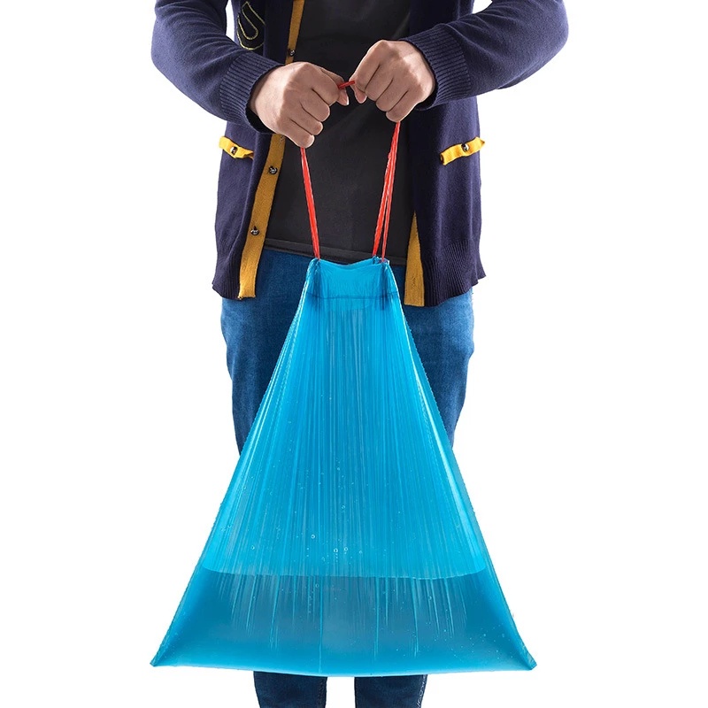 Bộ 15 Túi Đựng Rác Bằng Nhựa Có Dây Rút Sử Dụng Một Lần