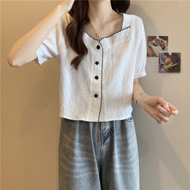 Áo Sơ Mi Voan In Họa Tiết Thời Trang Mùa Hè Pháp Dành Cho Nữ