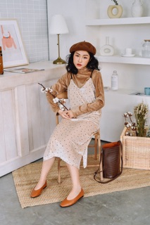 Váy 2 dây chấm bi